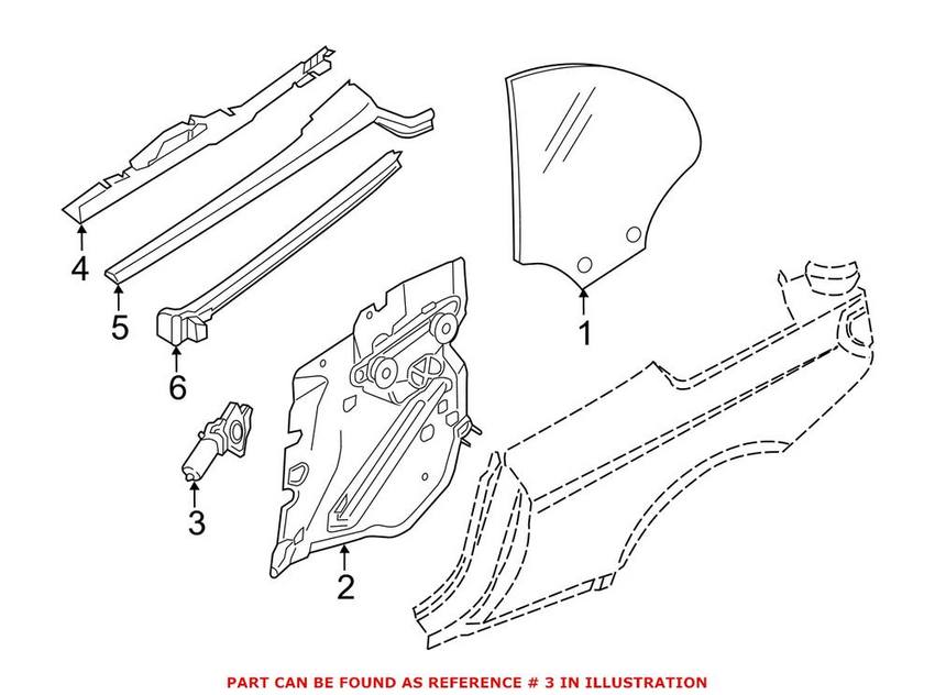 BMW Power Window Motor - Rear Driver Left 67627304523